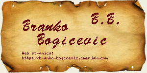 Branko Bogičević vizit kartica